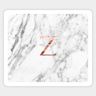 Monogram rose gold marble Z Sticker